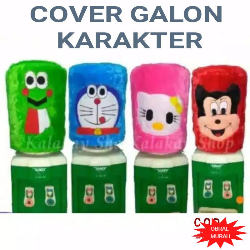 Abimstorid murah terbaru SARUNG cover tutup / galon aqua bulu karakter rasfur lembut halus warna war