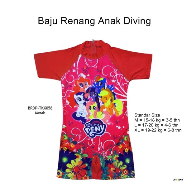Baju Renang Anak Perempuan Karakter Little Pony 3-6 Tahun BRDP-TKK058