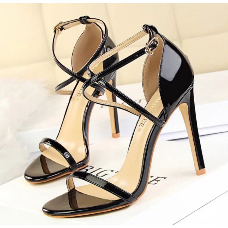 Sandal Heels terbaru//heels wanita tali silang terbuka // heels wanita tinggi 9cm