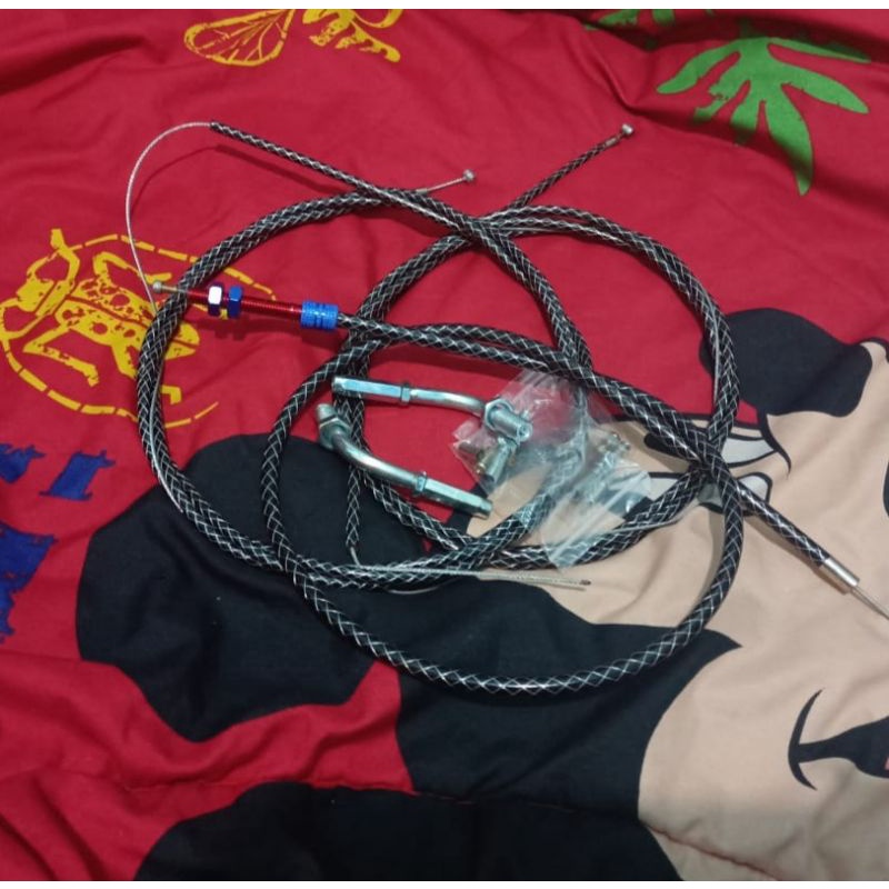 Kabel kopling karbon Thailand ORI ginal variasi motor Vixion Satria Fu Gl Nija RX king dll universal-4