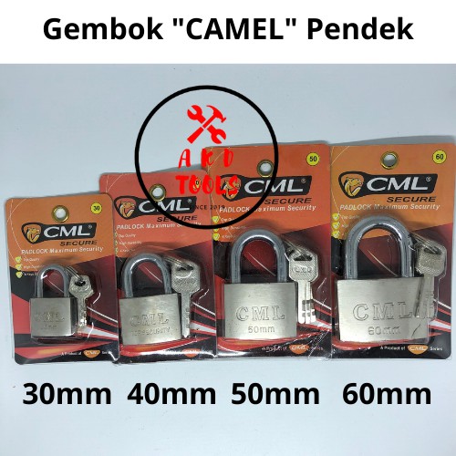 Gembok "Camel" 30,40,50, 60mm Pendek / Gembok Rumah / Gembok Pintu