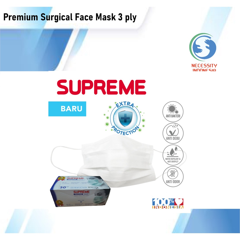 5 BOX MASKER MEDIS 3 PLY PREMIUM SUPREME