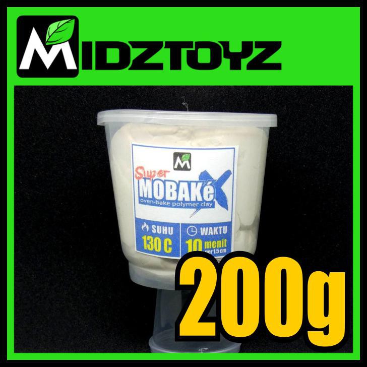 Super Mobake X - Oven Bake Polymer Clay - Smex Putih 200G