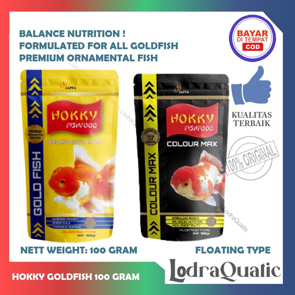 {HOKKY GOLDFISH 100 GRAM} PROMO MURAH MAKANAN PELET IKAN HIAS HOKKY GOLDFISH 100 GRAM FISH FOOD PELET IKAN KOKI PAKAN IKAN HIAS PAKAN IKAN MAS