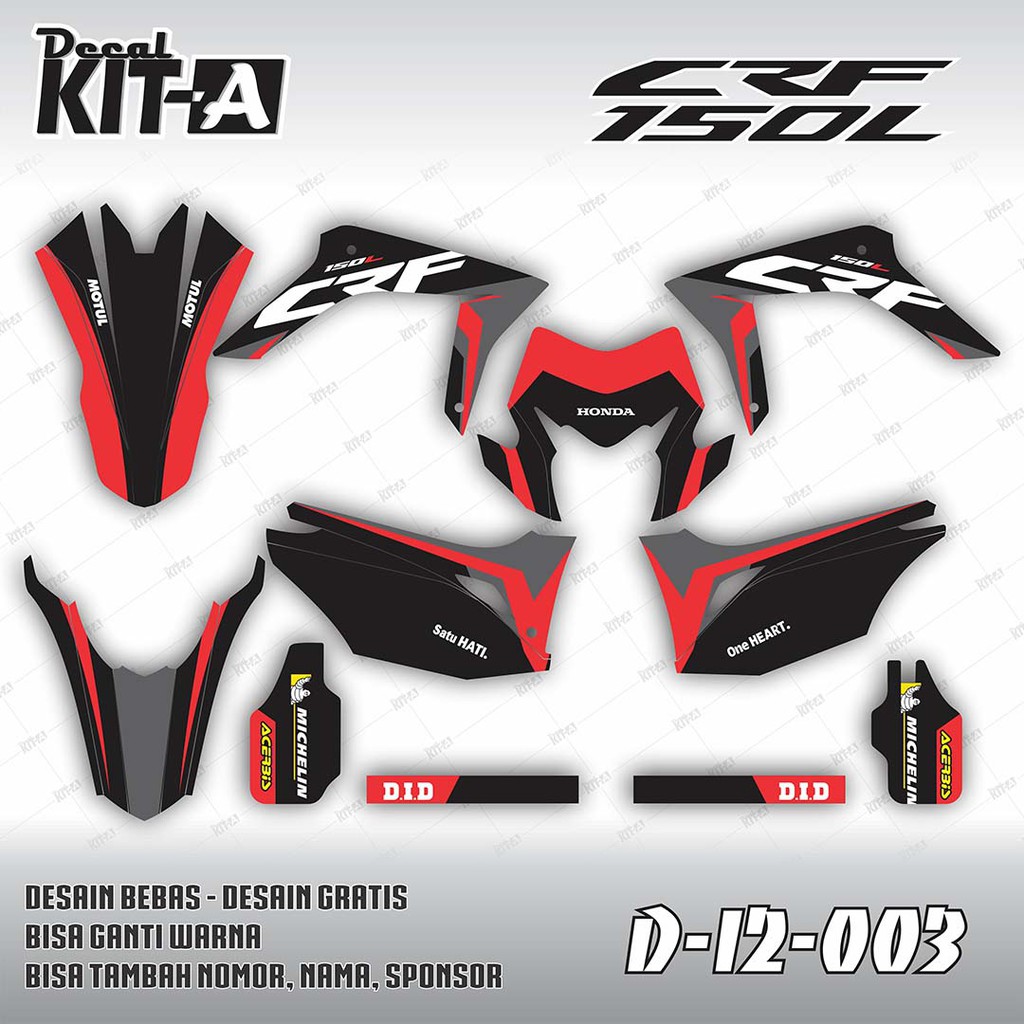 Decal Stiker Crf 150 L Custom Full Body Dekal Sticker Striping Crf