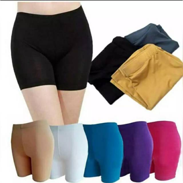 Shortpants celana pendek wanita standar &amp; jumbo spandek Jersey / Daleman ketat