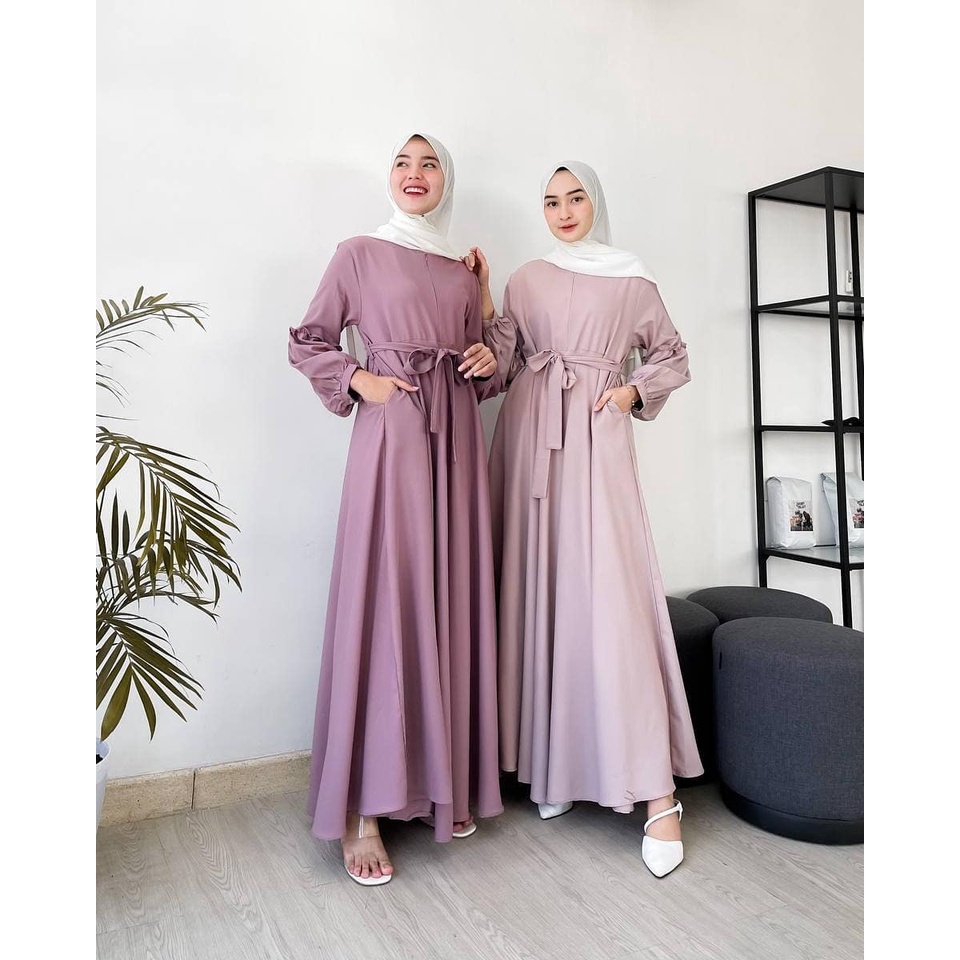 Sandra Dress Muslim Wanita Lebaran murah terbaru kondangan konveksi.tanah.abang Moscrepe-2