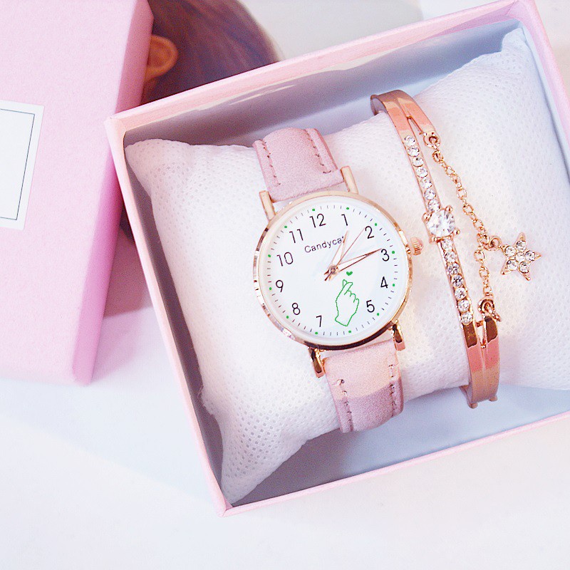 ✅Grosir Jam Senen - Jam Tangan CandyCat Korean Wanita Motif Love Saranghae Quartz Analog Gaya Korea Import