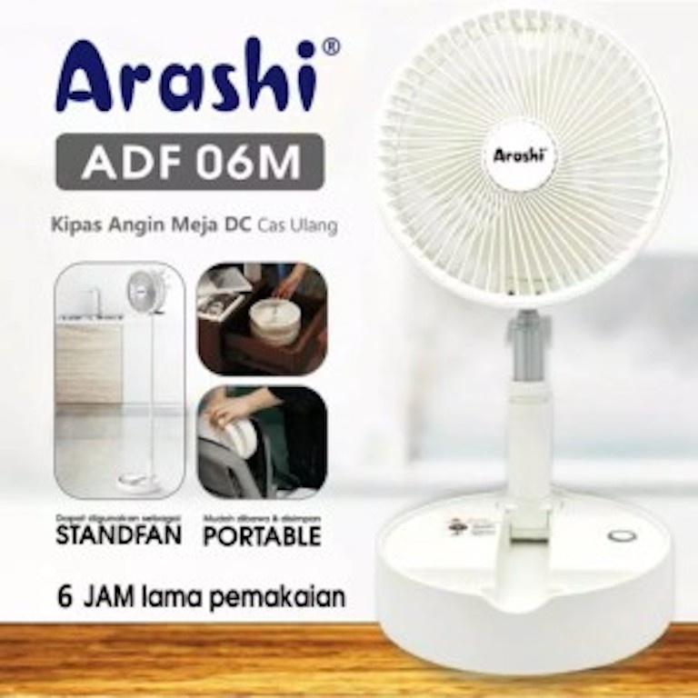 Arashi Kipas Angin Portable Emergency 6 Inch AC/DC ADF 06M