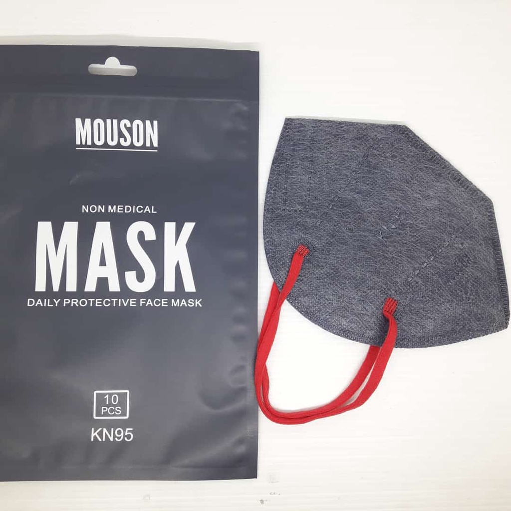 PROMO⭐DUTALAPAK⭐MASKER KN95 MOUSON BLUE JEANS 5LAYERS | ISI 10PCS PERBOX | ADA EMBOS | WARNA ELEGAN