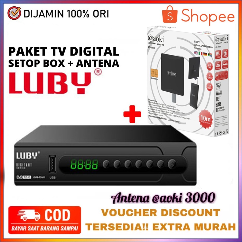 STB TV DIGITAL Set Top Box Luby DVB T2 01 TV Siaran Digital Receiver STB BISA Youtube & Rekam Siaran
