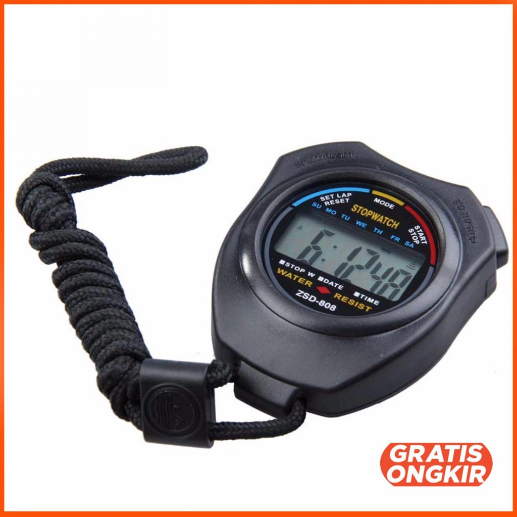 Stopwatch Profesional LCD dengan Strap - ZSD-808