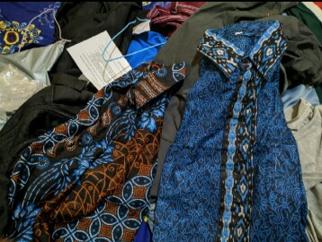 Promo Batik Couple Keliarga Sarimbit Sania Ruffle Batik Ori Ndoro Jowi Motif Mega Mendung Biru