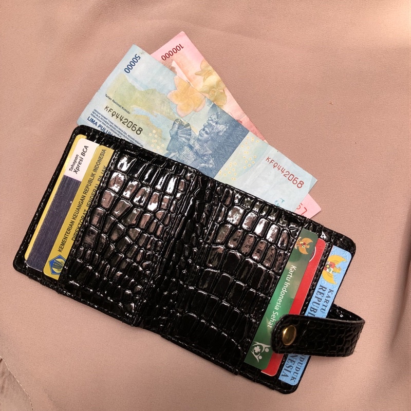 Flip Croco Wallet Hitam | Dompet Card Holder Murah