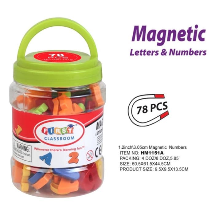 Magnetic Letter &amp; Number 78 pcs Toples Kecil 1151A