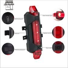 LAMPU BELAKANG SEPEDA Bahaya Penerangan LED USB Rechargeable Anti Air Waterproof Tail Light Bike USB