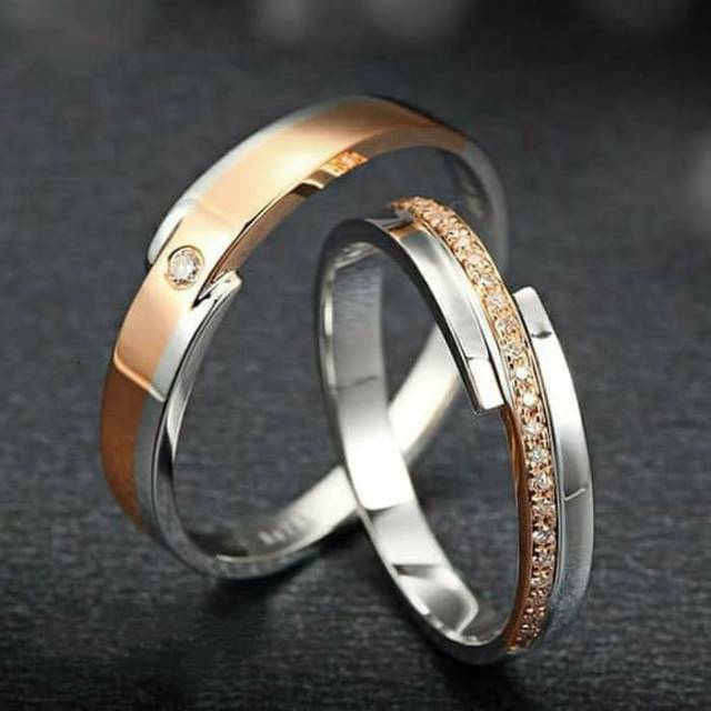 Cincin couple emas palladium, cincin nikah, cincin kawin, cincin tunangan