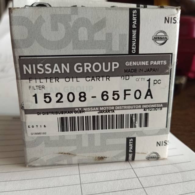 Filter oli Nissan Livina/Xtrail/Evalia