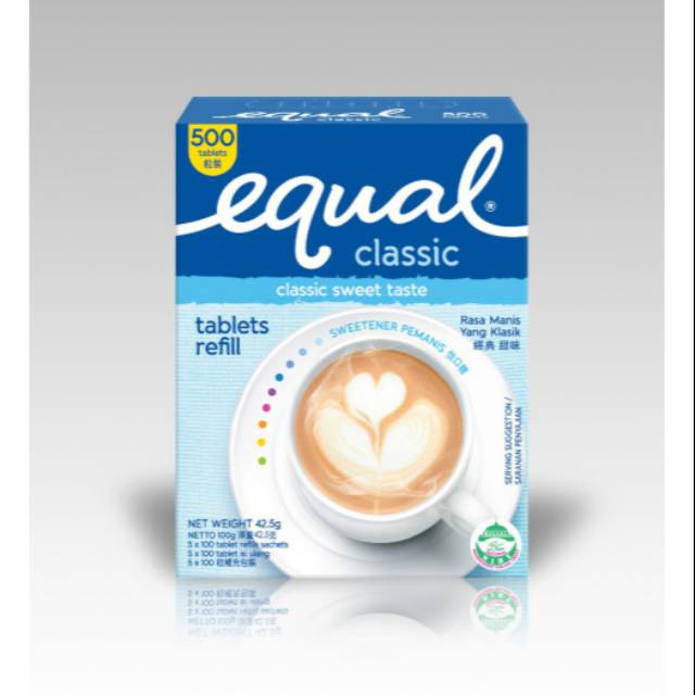 Equal classic sweetener tablet reffil 500  42,5gr equal pemanis buatan