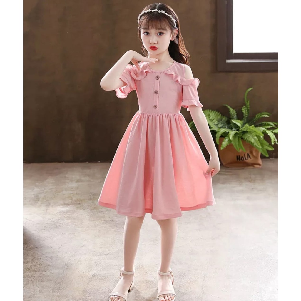 QFS - KIDS DRESS SOPHIA / DRESS ANAK PEREMPUAN / MERAH / PINK / TERBARU / TERPOPULER/UMUR 5-8 TH/TERLARIS/TERPOPULER