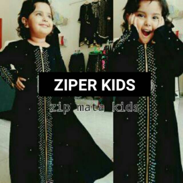 BEST SELLER !!! ABAYA ANAK ZIPER MATA ABAYA CANTIK