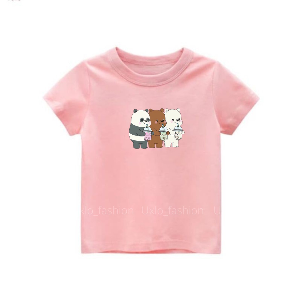 ATASAN BAJU KAOS ANAK PEREMPUAN DAN LAKI LAKI UNISEX MURAH MOTIF BERUANG BEAR CUTE IDEAL USIA 2 3 4 5 6 7 8 9 TAHUN UXLO FASHION