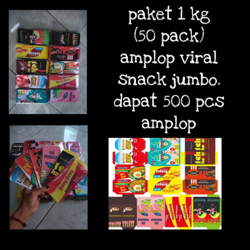 

paket 1 kg (50 pack) amplop jumbo snack 50 pack