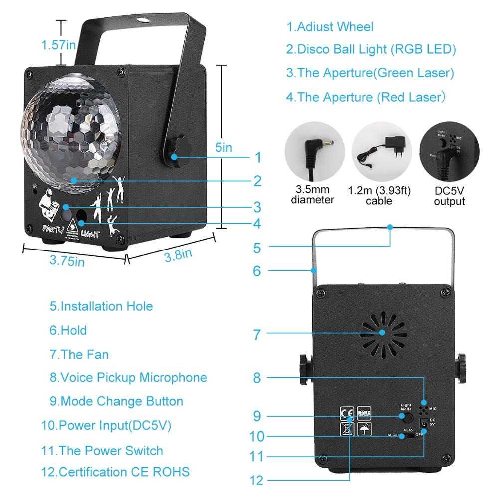 CAIYUE Proyektor Laser LED Lampu Disco 60 Patterns - M-RGB-60A