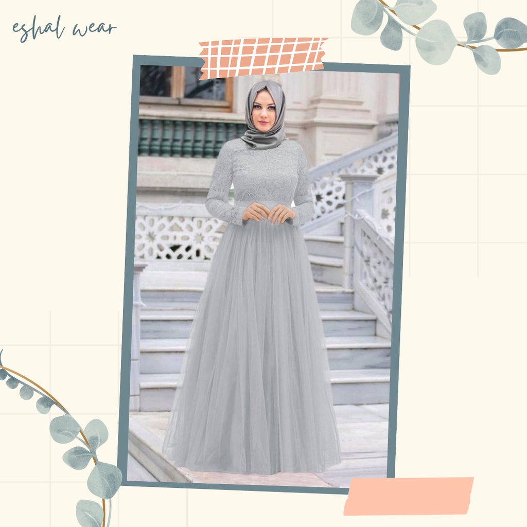 Gamis Brukat Dres Tile Modern Dres Kondangan Baju Gamis Baju Brukat Kondangan Gamis Brukat Remaja ES