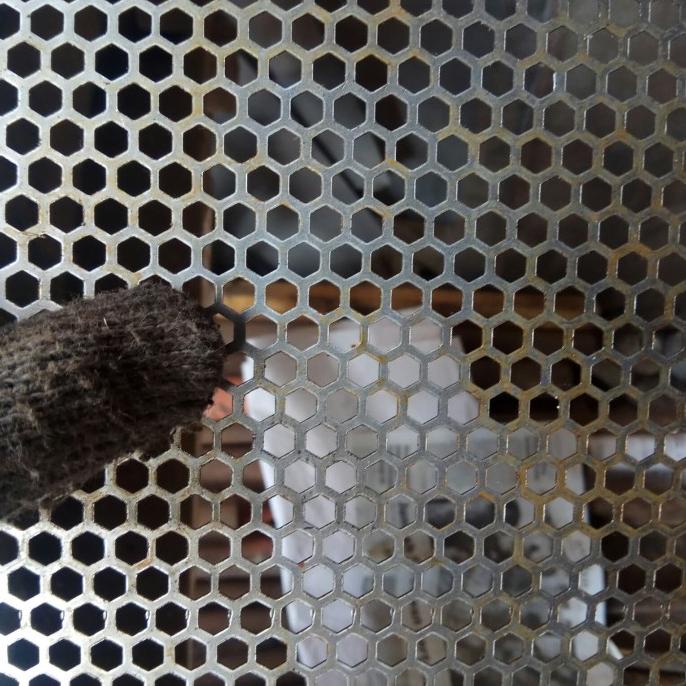 #@#@#@#@] Plat Lubang Besi Bolong Perforated Hexagonal Ukuran 100cm x 100cm