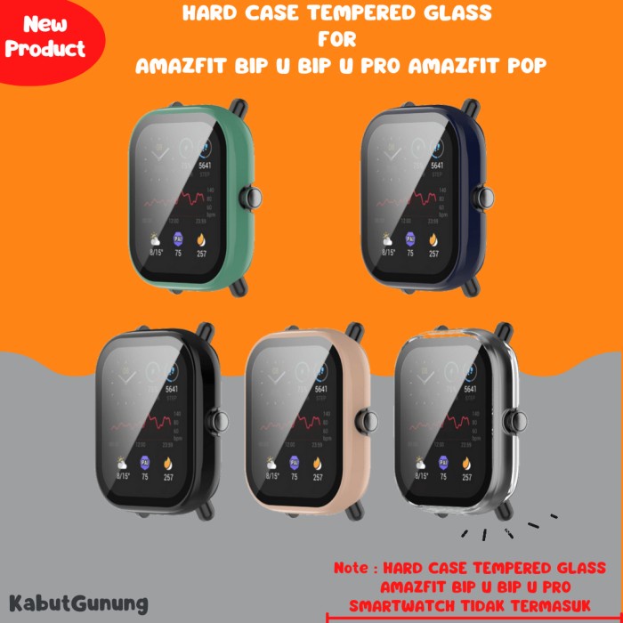 New PC Hard Case For AMAZFIT BIP U BIP U PRO Case Cover With Tempered Glas