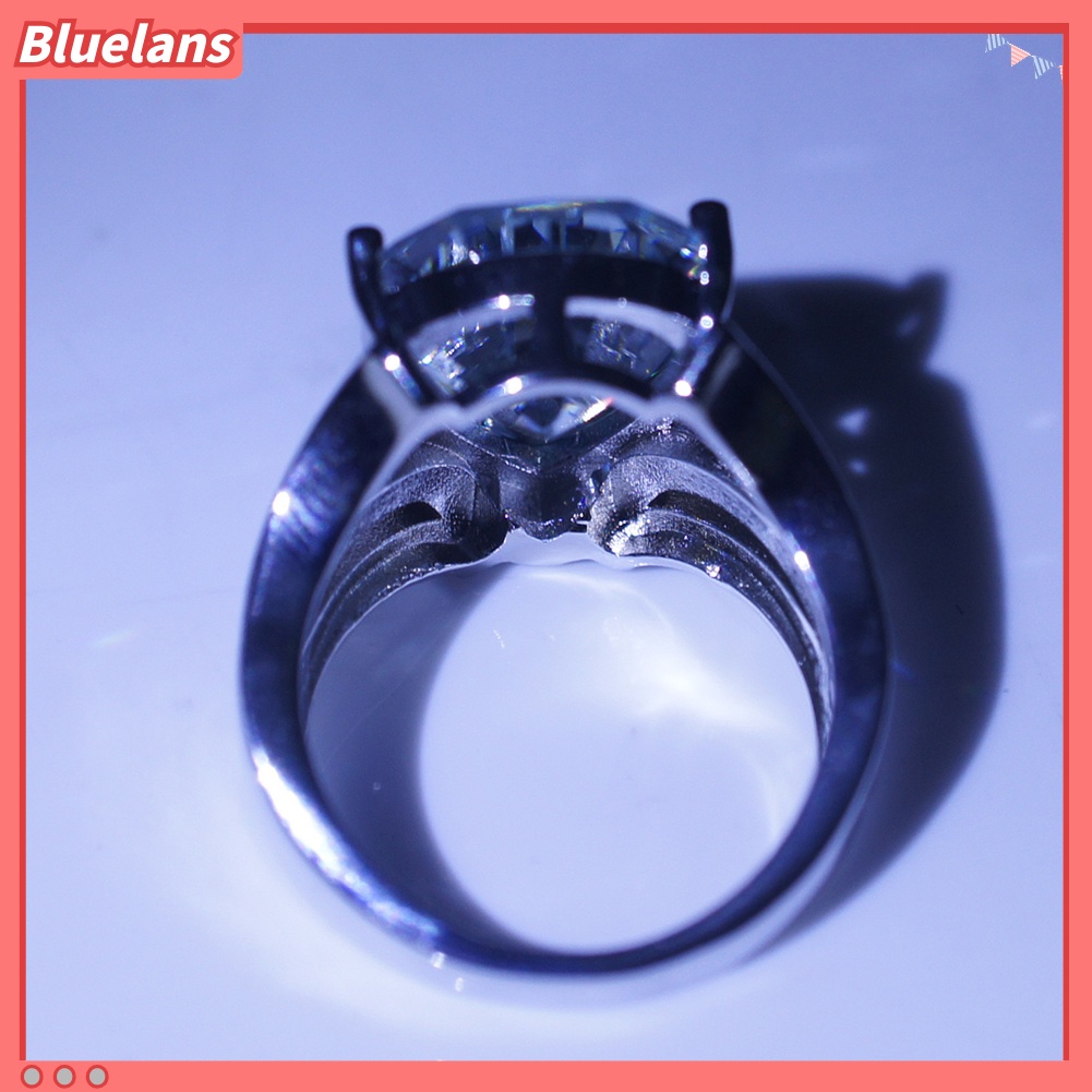 Bluelans Cincin Bentuk Bunga Waterdrop Aksen Berlian Imitasi Untuk Wanita