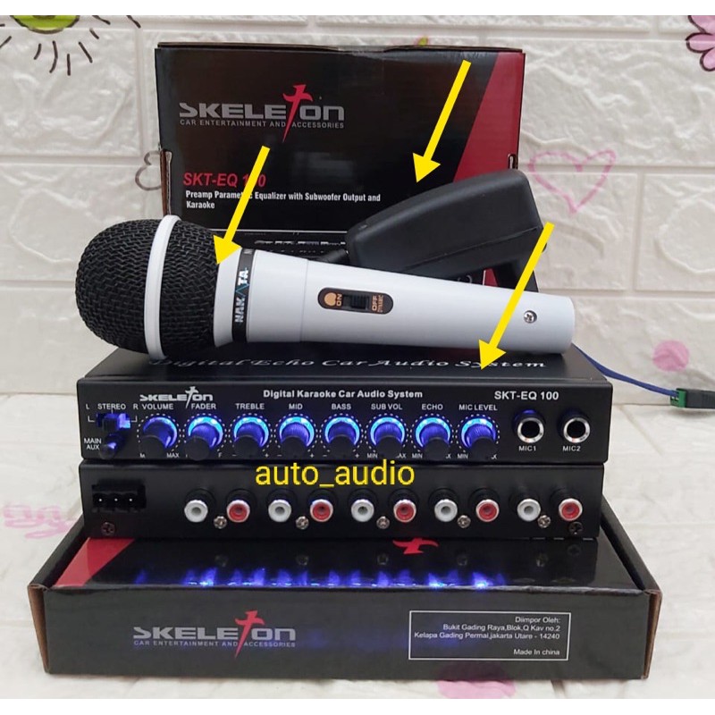 Parametrik equalizer SKELETON SKT-EQ100 free adaptor 12V dan free mic buat dirumah