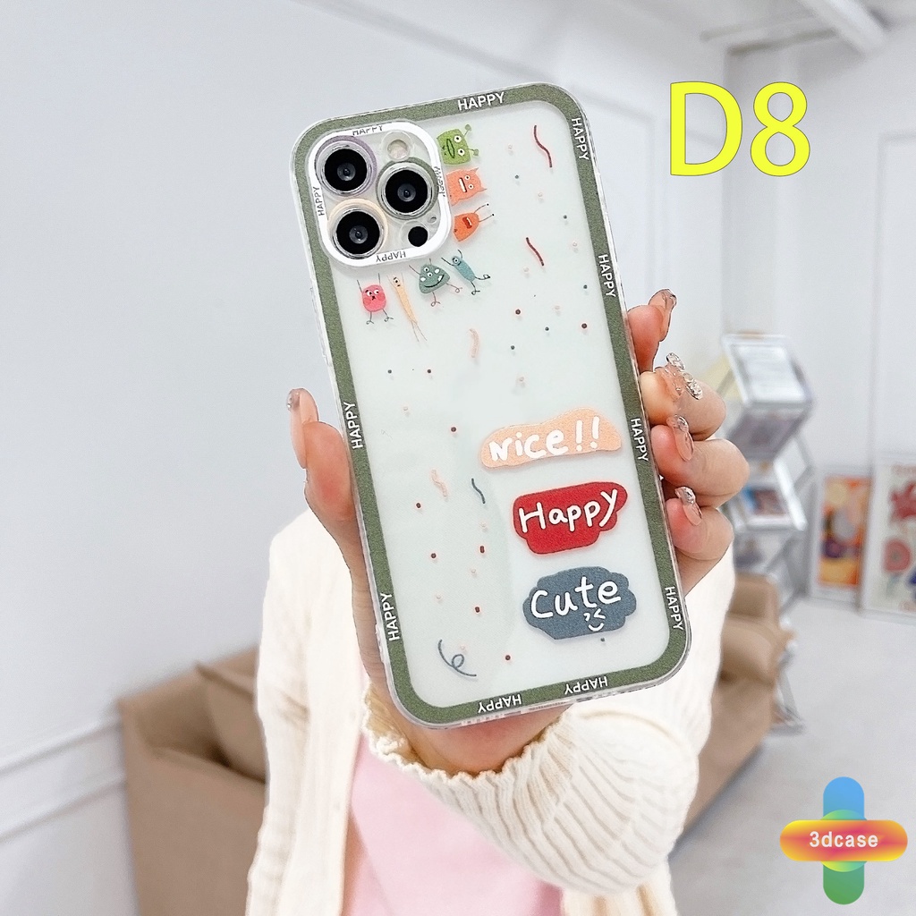 Casing Soft Case Compatible For IPhone 7 Plus 11 6 6S 8 Plus XR 11 12 13 PRO MAX 11 12 13 mini X XS MAX Se 2020 6SPlus 7Plus 6Plus 8Plus XSMAX A15 A16 A9 A5 A7 A5S Y12 Y20 Y15S A12 A03 Cute Cartoon Monster Transparent Phone Case