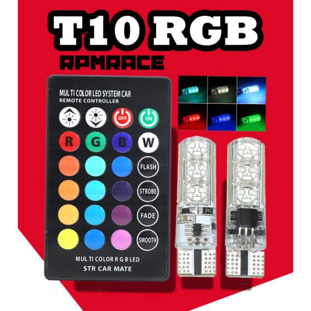 Bohlam Lampu Sein Senja Led T10 Rgb Warna Warni Bisa Stel