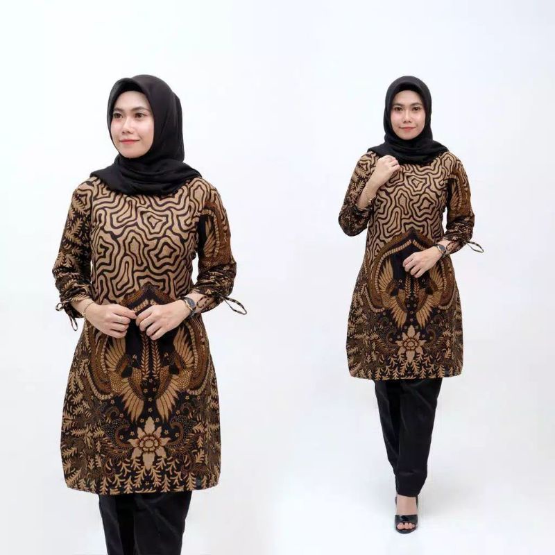 EMHABATIK | Jumbo Tunik batik Wanita emhabatik Seragam terlaris 24/08-Sogan