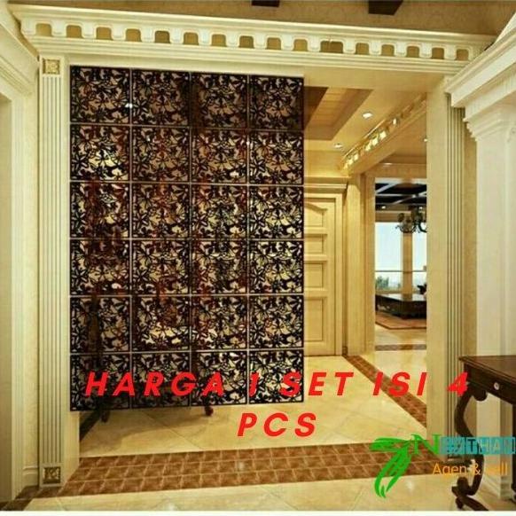 Penyekat Ruangan Vintage 3D Pvc Tirai Gantung Partisi Hiasan Dinding - Putih