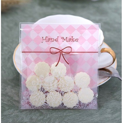 Uk 10x10 Plastik Kue OPP Packaging Bungkus Cookies Candy Bag Kantong Kemasan Fancy Seal Motif