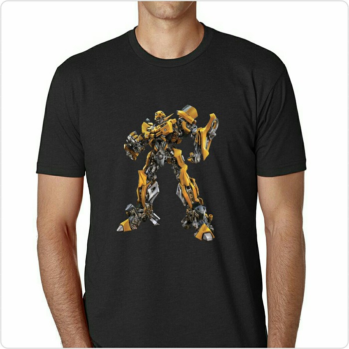 KAOS COMBED 30S BAJU BUMBLE BEE TRANSFORMER PRINTING   MURAH