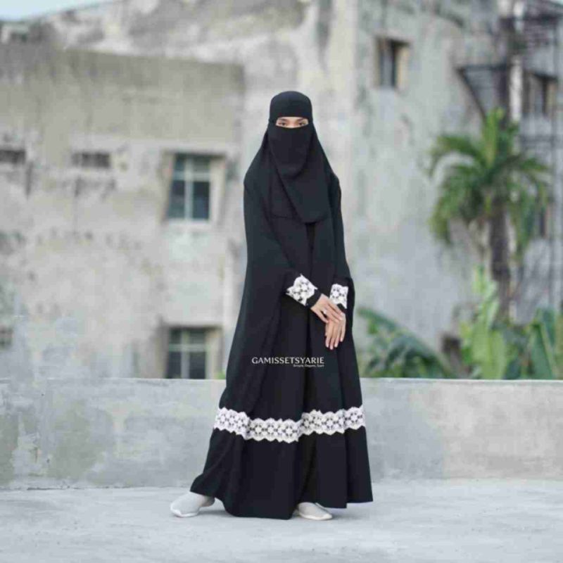 Jilbab Instan Long Khimar Renda Vol.2  Floor Jilbab Overhead