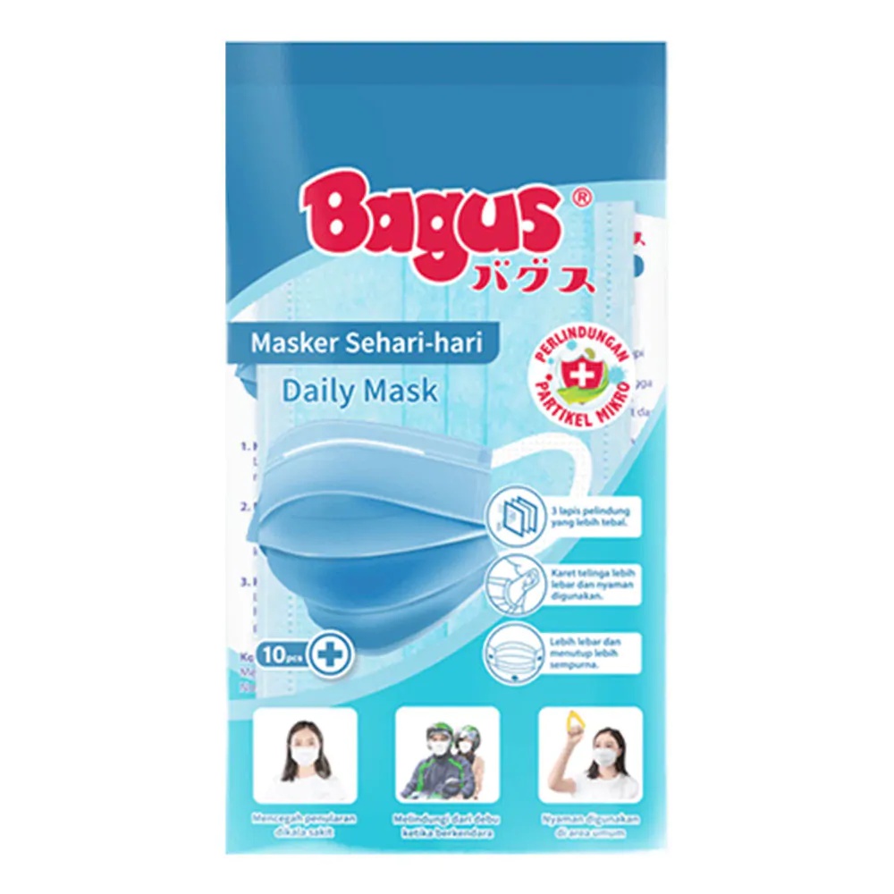 Bagus Surgical Mask - Masker Medis 3 ply (isi 10pcs)