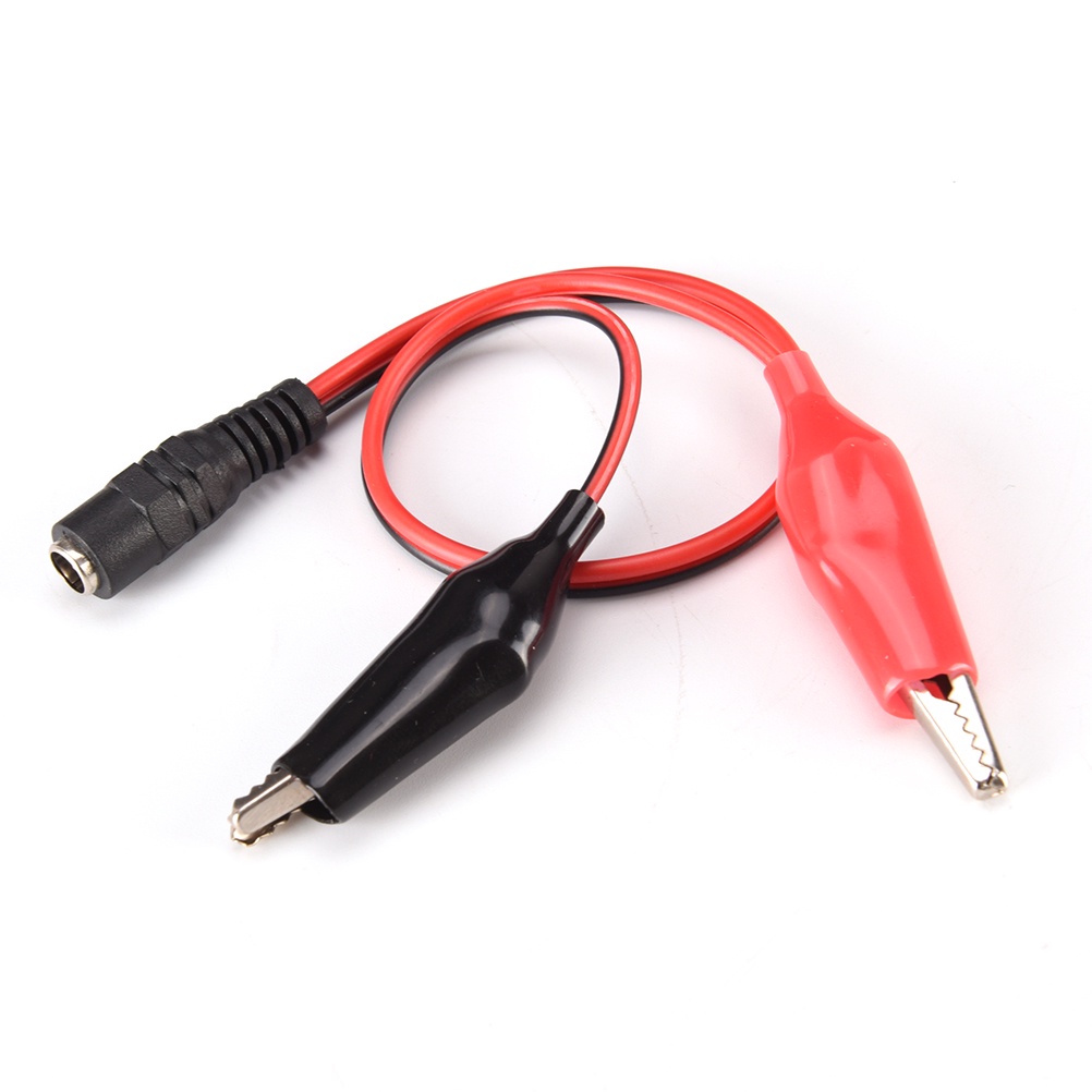 {LUCKID}Hot Sale DC 5.5mm x 2.1mm DC Female/Male Jack Connector to 2 Alligator Clip Power Cable A