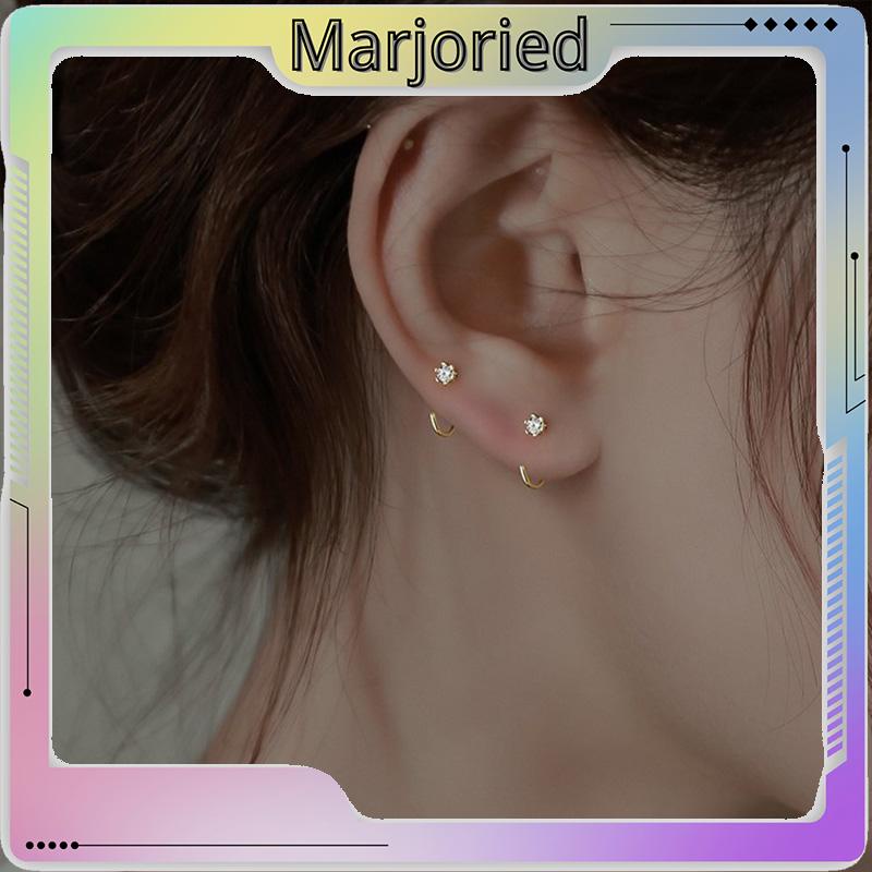 Anting Zirkon Temperamen Fashion Wanita Tidur Gratis Melepas Anting-Anting Trendi Yang Indah-MJD