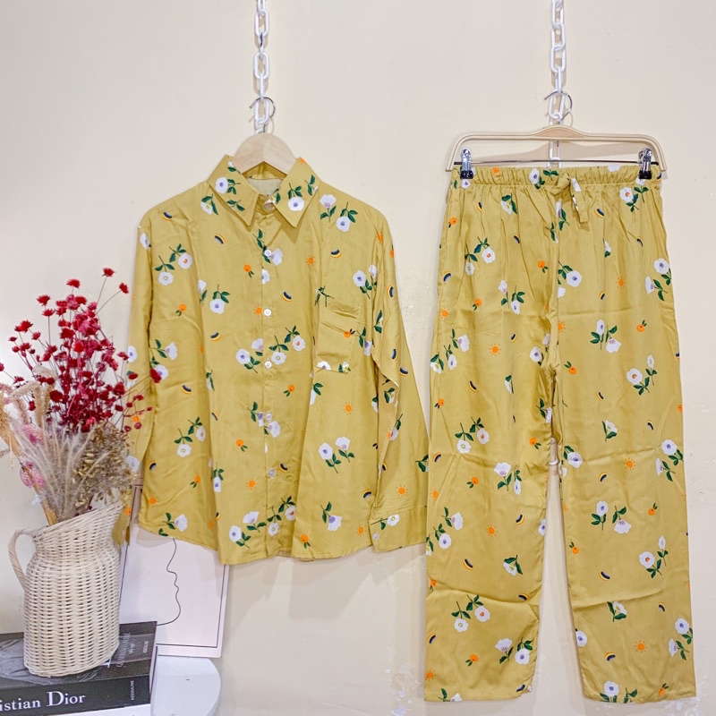 ONE SET RAYON FULL KANCING (PILIH MOTIF) / PIYAMA RAYON WANITA MURAH / PAJAMAS BUSUI / DAILY SET