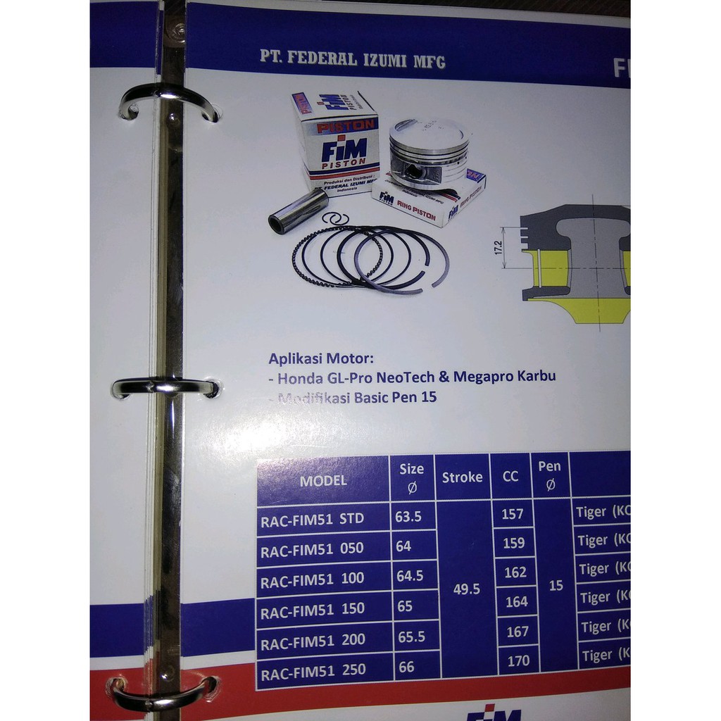 BARU Piston Kit atau seher FIM Gl-Pro Neotech Dan Megapro