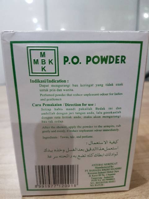 MBK P.O. POWDER ASLI 13.6 GR ( 1KOTAK )