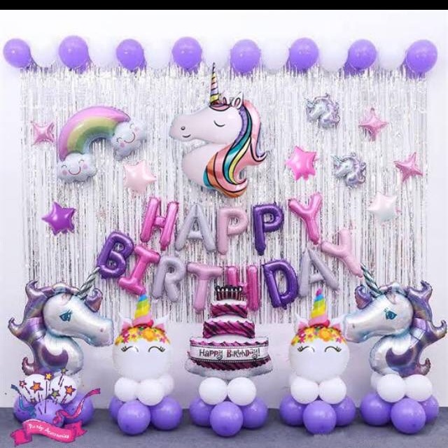 Balon unicorn set dekorasi-premium series