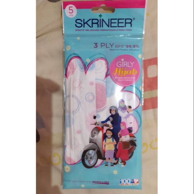 Masker hijab girly merk Skinner (sejenis masker sensi)