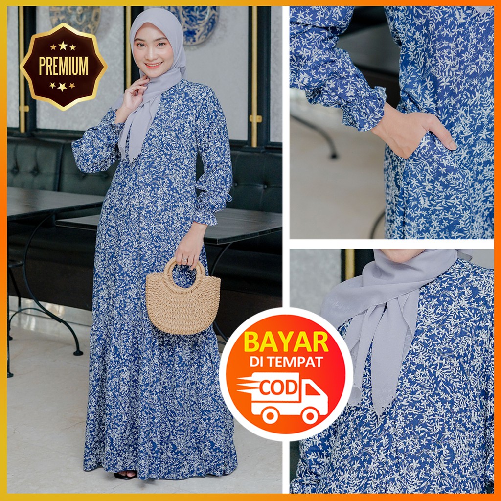 KALUNA NAVY by Wearmoura Gamis - HOMEDRESS FASHION CANTIK SYARI BUSUI DAN IBU HAMIL