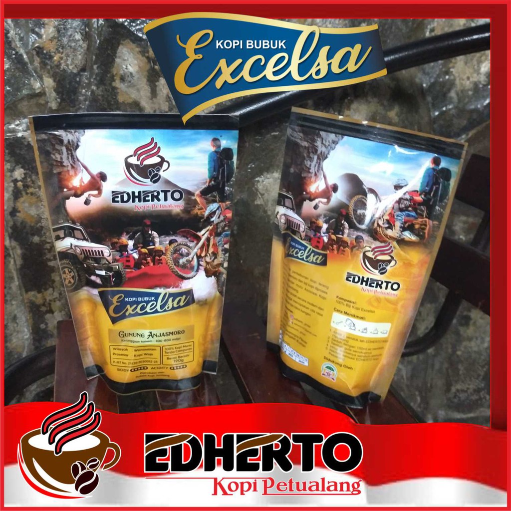 

Kopi Bubuk Excelsa 190 gr - EDHERTO Kopi Petualang - Excelsa Coffee - 100% Kopi Murni Excelsa